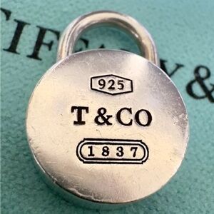 Tiffany & Co. Sterling Silver 1837 Round Lock Padlock Pendant Charm